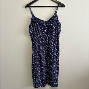 Navy Blue Star Print Spaghetti Strap Dress Reitmans Size 18